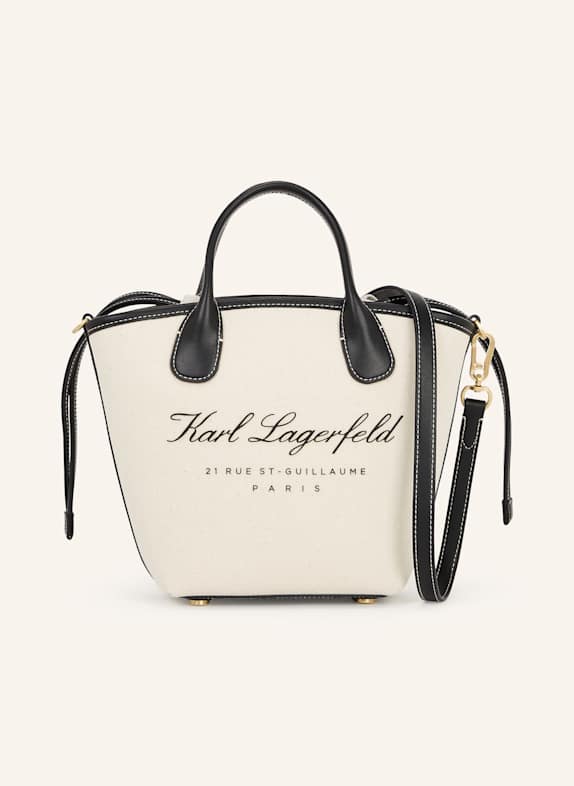 KARL LAGERFELD HOTEL KARL SMALL CANVAS TOTE BAG BEIGE