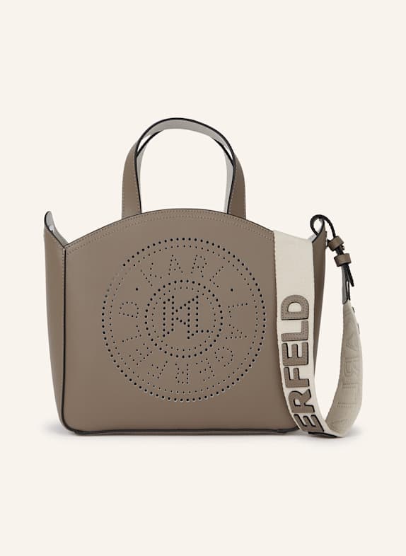 KARL LAGERFELD K/CIRCLE KLEINE TOTE-BAG MIT LOCHMUSTER SCHWARZ