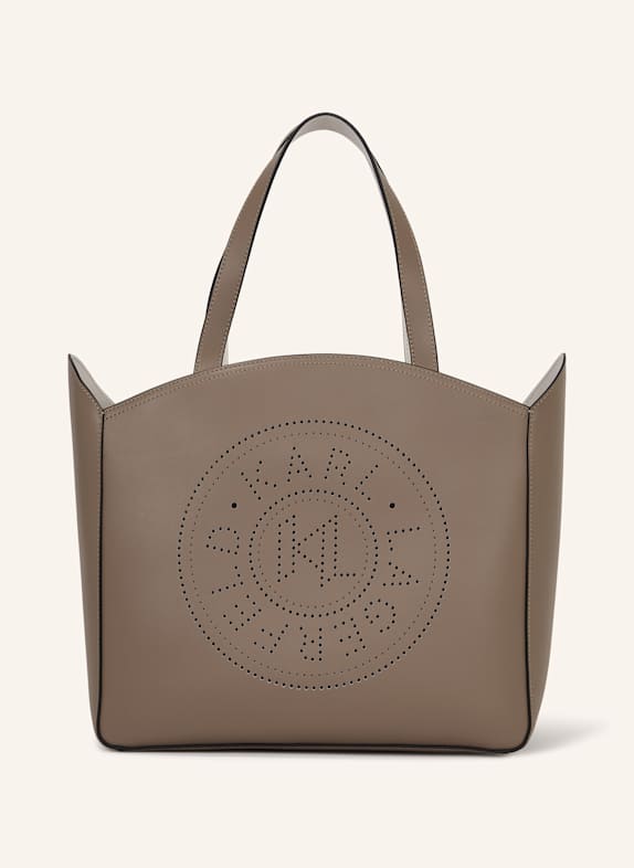 KARL LAGERFELD K/CIRCLE GROSSE TOTE-BAG MIT LOCHMUSTER SCHWARZ