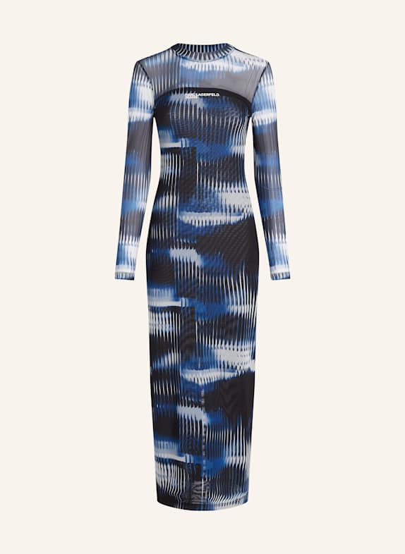 KARL LAGERFELD JEANS NETZKLEID MIT GLITCH-PRINT SCHWARZ