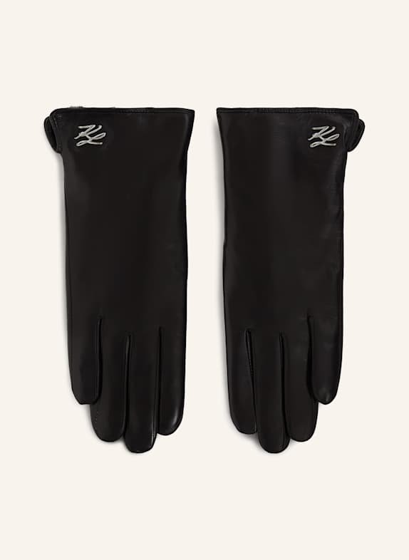 KARL LAGERFELD K/AUTOGRAPH LEATHER GLOVES SCHWARZ