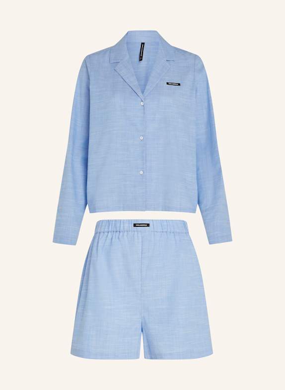 KARL LAGERFELD KARL LOGO PAJAMA SHORTS SET HELLBLAU