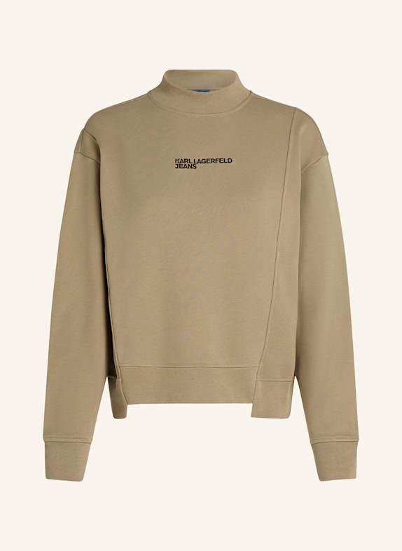 KARL LAGERFELD JEANS ASYMMETRISCHES SWEATSHIRT MIT STEHKRAGEN TAUPE