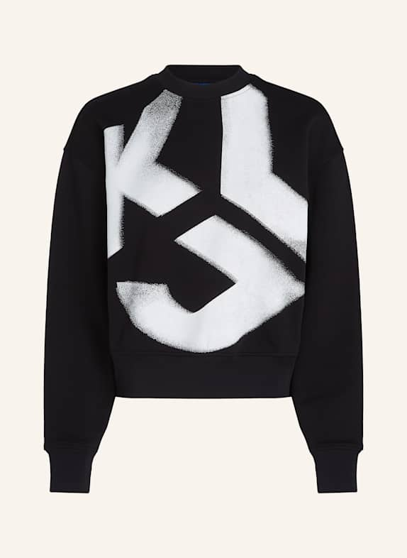 KARL LAGERFELD JEANS KLJ MONOGRAM GEBLEICHTES SWEATSHIRT SCHWARZ