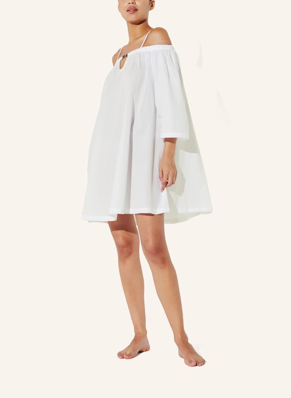 KARL LAGERFELD K/SIGNATURE OFF-SHOULDER BEACH DRESS WEISS