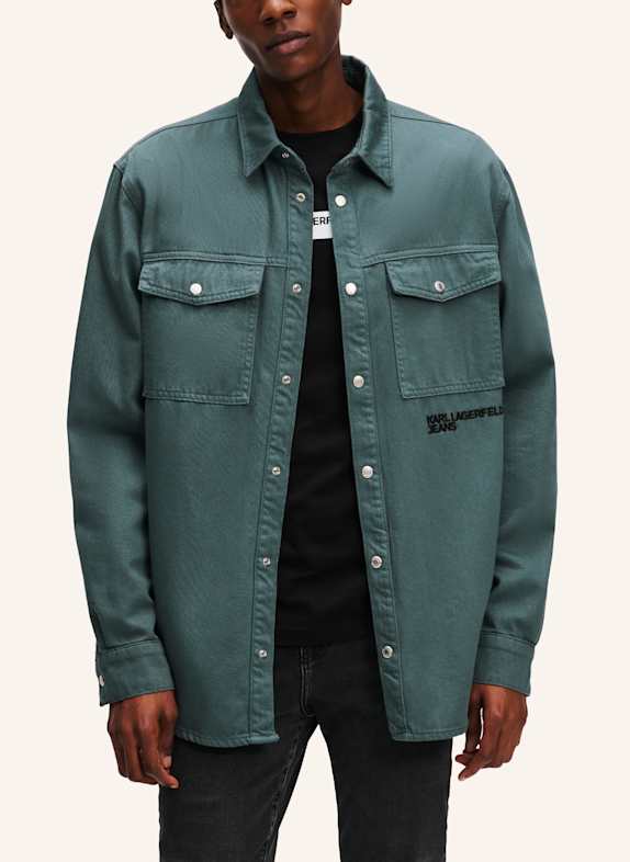 KARL LAGERFELD JEANS DENIM OVERSHIRT DUNKELGRÜN