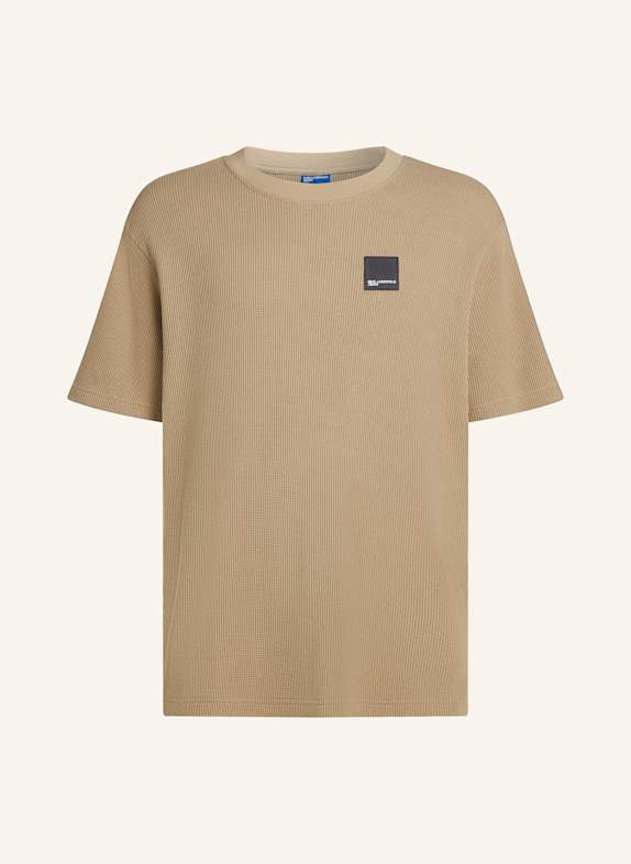 KARL LAGERFELD JEANS WAFFLE T-SHIRT TAUPE