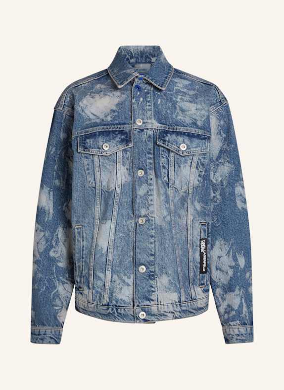 KARL LAGERFELD JEANS GEBLEICHTE JEANSJACKE IN LÄSSIGER PASSFORM BLAU