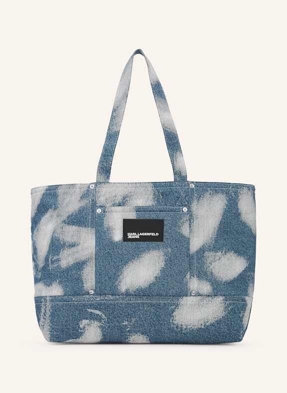 KARL LAGERFELD JEANS BLEACHED DENIM SHOPPER BLAU