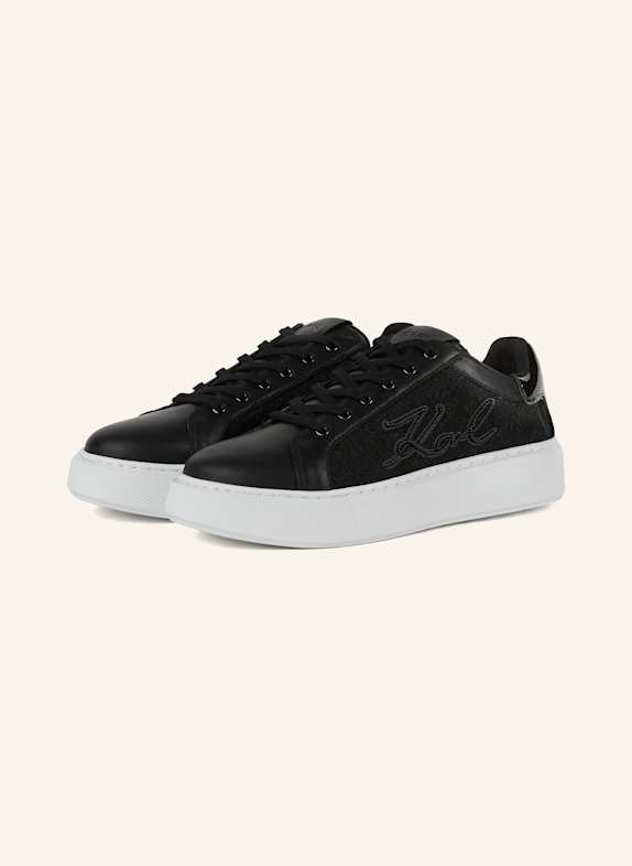 KARL LAGERFELD MAXI KUP AUTOGRAPH LACE-UP SNEAKERS SCHWARZ