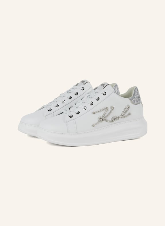 KARL LAGERFELD KAPRI SIGNIA RHINESTONE SNEAKERS WEISS