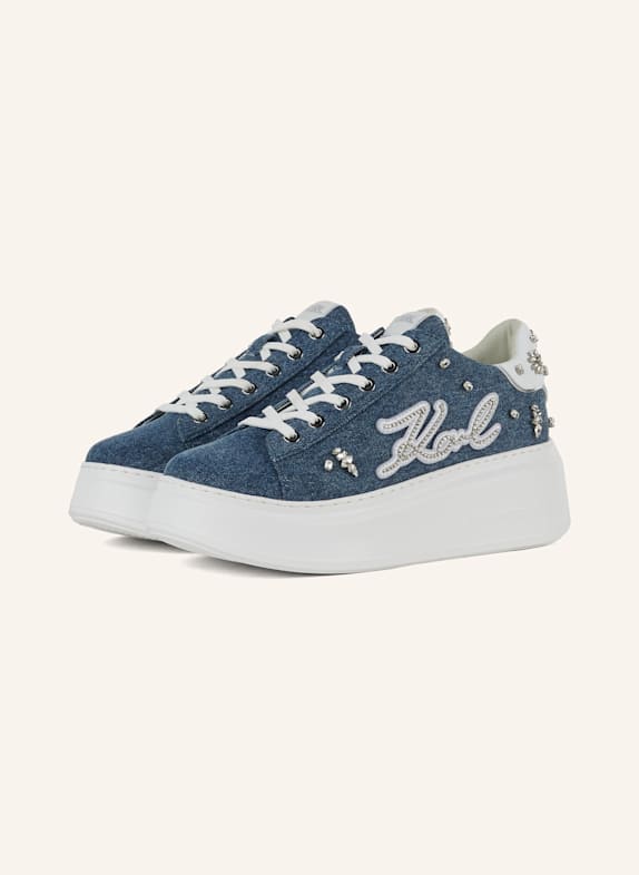 KARL LAGERFELD ANAKAPRI FLORASTONE PATCH SNEAKERS BLAU