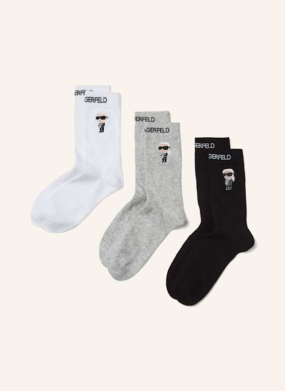 KARL LAGERFELD 3er-Pack Socken SCHWARZ/ GRAU/ WEISS