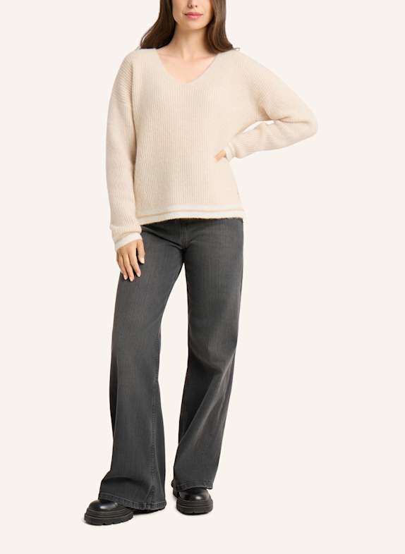 FRIEDA & FREDDIES Strickpullover mit V-Ausschnitt BEIGE