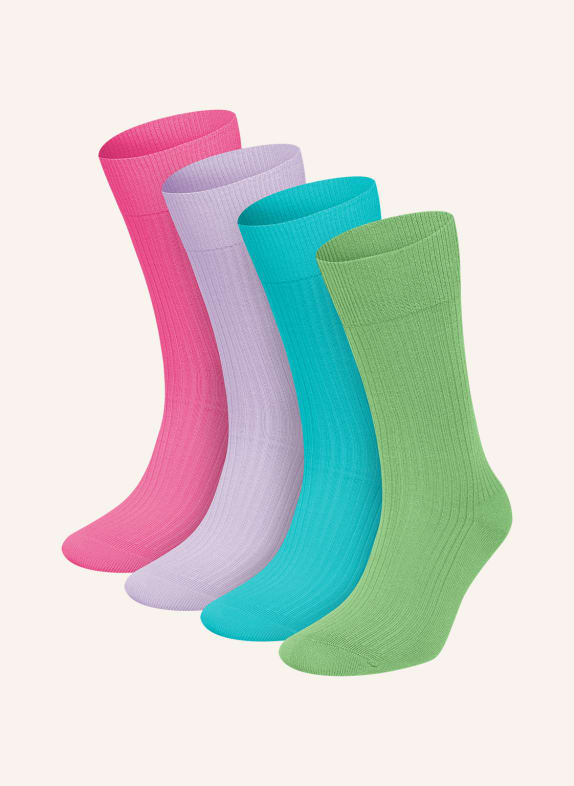 DillySocks 4er-Pack Socken PREMIUM RIBBED COLLECTION TÜRKIS