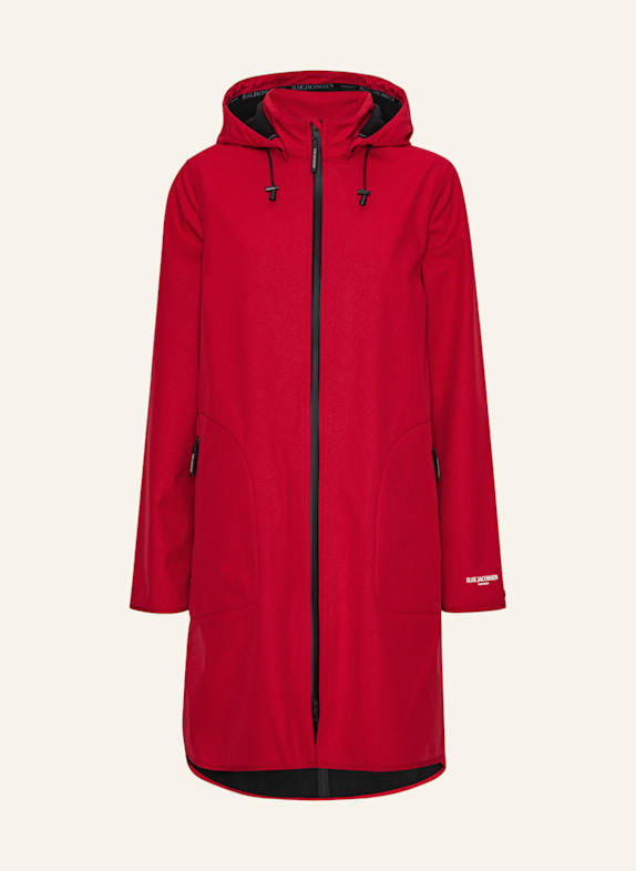 ILSE JACOBSEN Regenmantel mit abnehmbarer Kapuze HELLROT