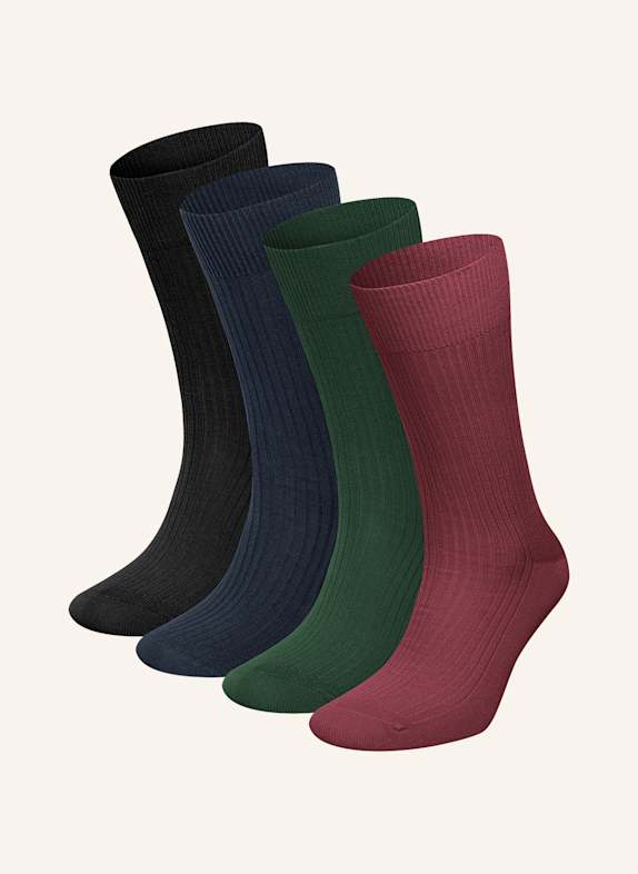 DillySocks 4er-Pack Socken PREMIUM RIBBED COLLECTION SCHWARZ