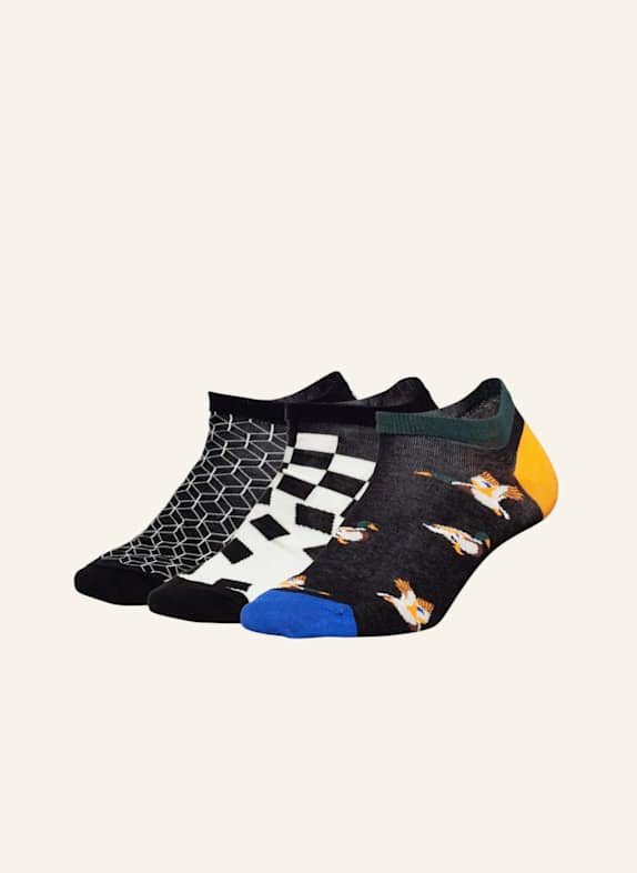 DillySocks Sneakersocken SHORT DUCK GEOMETRICS SCHWARZ/ WEISS/ ROT