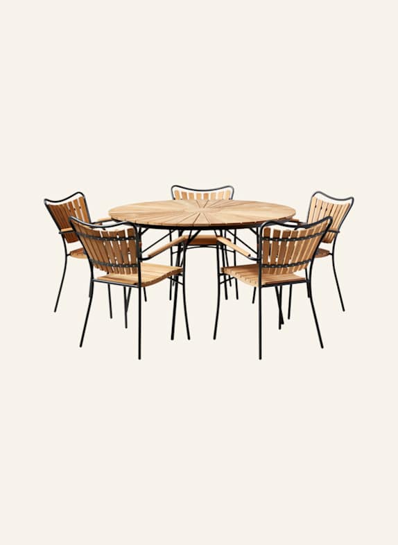 cinas Gartenmöbel-Set mit 1 Tisch, 5 Stühlen ELLEN GRAU