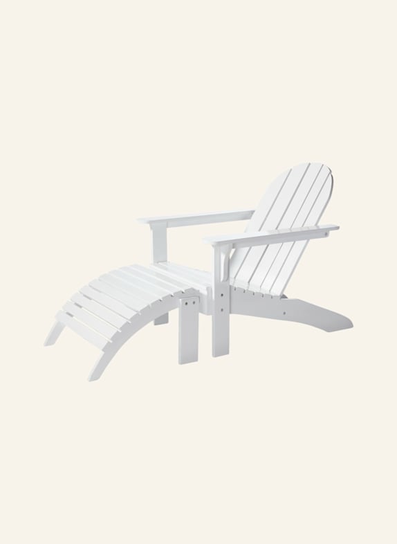 cinas Gartenmöbel-Set mit 1 Sessel, 1 Hocker ADIRONDACK WEISS