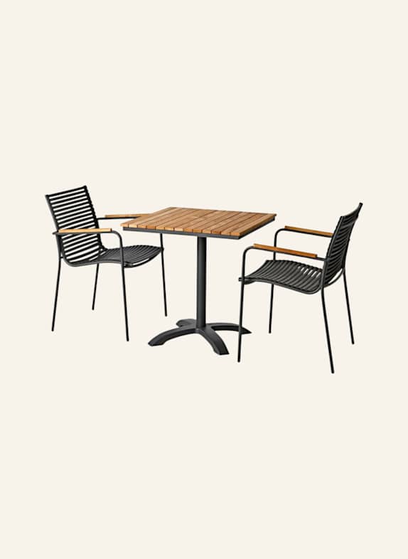 cinas Gartenmöbel-Set mit 1 Tisch, 2 Stühlen MOOD BRAUN/ GRAU