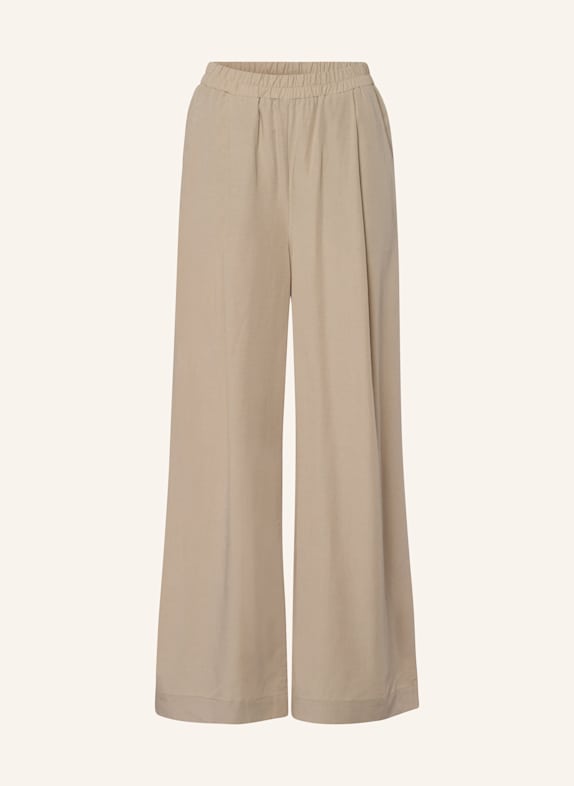 Les Lunes Lange Business Hose GEORGIA WIDE LEG PANTS LINEN BEIGE
