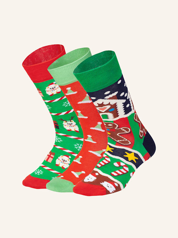 DillySocks Socken CHRISTMAS SEASON (3ER BOX) SCHWARZ/ WEISS/ ROT