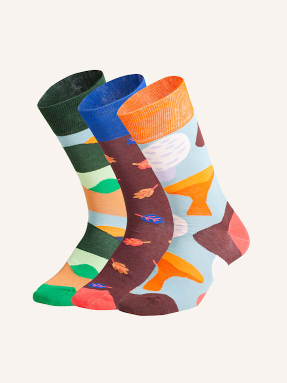 DillySocks Socken FALL WONDERS (3ER BOX) SCHWARZ/ WEISS/ ROT