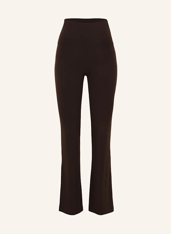 Les Lunes Lange Bootcut-Hose BELLE WARM FLARED LEGGINGS THERMO BRAUN