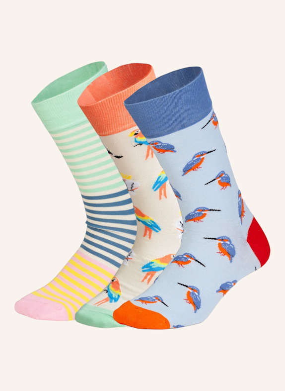 DillySocks Socken KINGFISHER PARADISE HELLBLAU/ BEIGE/ HELLGRÜN/ GELB/ ROSA