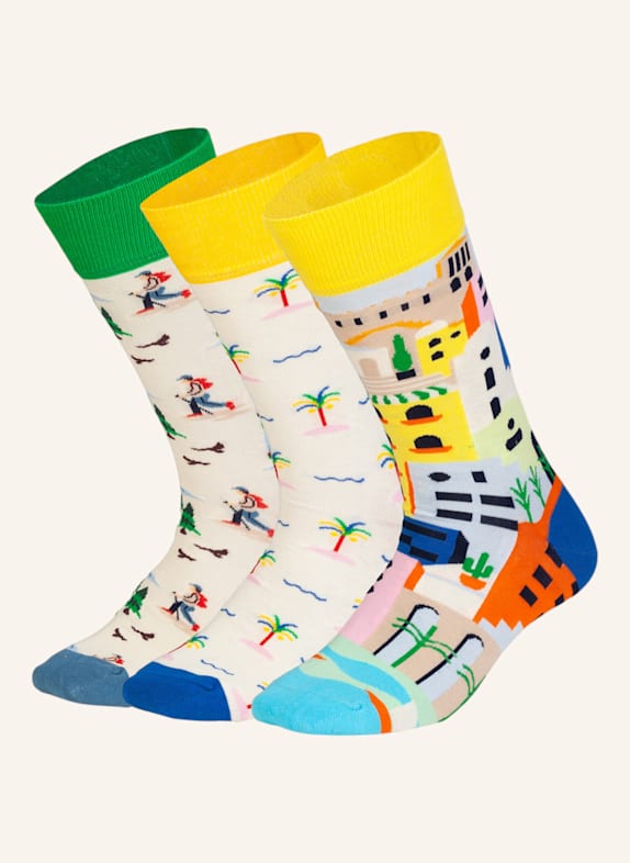 DillySocks Socken VACATION MODE ON CREME/ GELB/ GRÜN/ BLAU