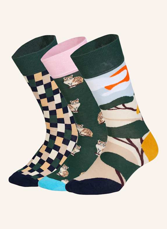 DillySocks Socken PRAIRIE DIARY DUNKELGRÜN/ BRAUN/ BEIGE/ GELB/ ROSA