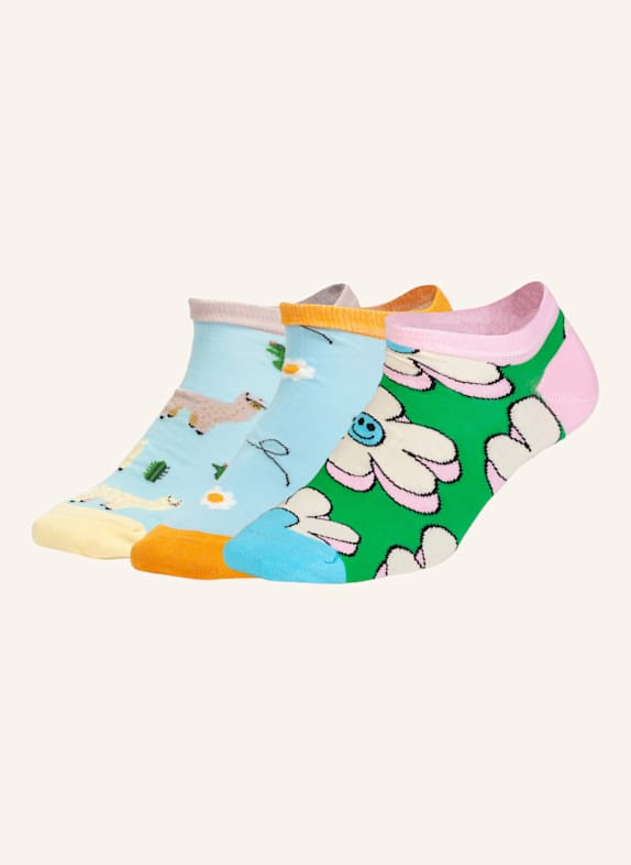 DillySocks Sneakersocken SHORT ANIMAL ATTIRE HELLBLAU/ GRÜN/ ROSA/ GELB