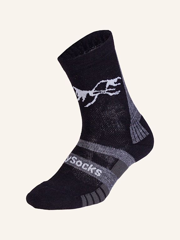 DillySocks Sportsocken ACTIVE MERINO SCHWARZ / GRAU