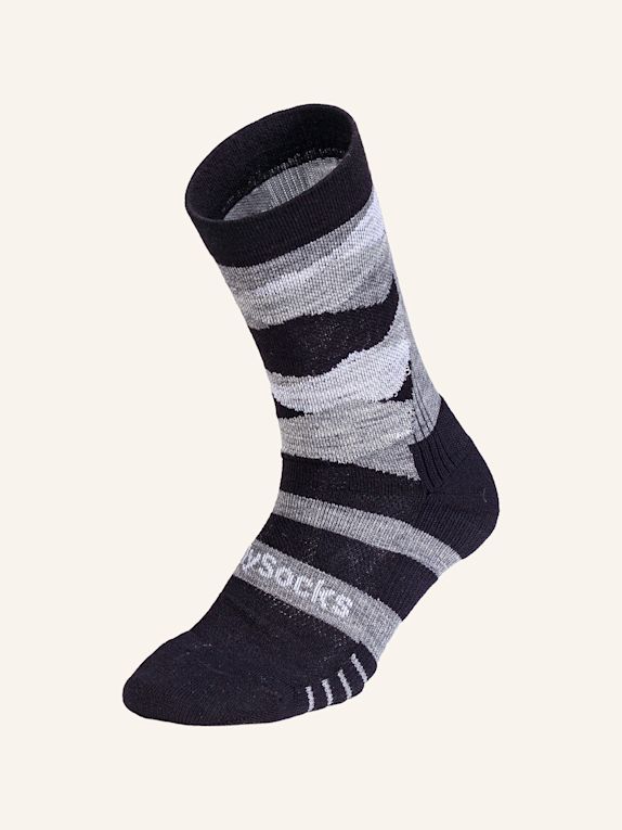 DillySocks Sportsocken ACTIVE MERINO SCHWARZ / WEISS / GRAU