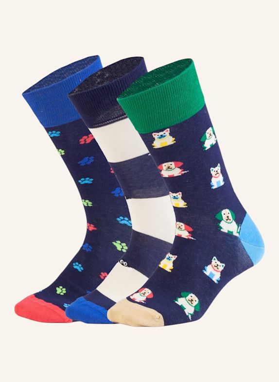 DillySocks Socken GOOD DOG ENERGY SCHWARZ / DUNKELBLAU / BEIGE