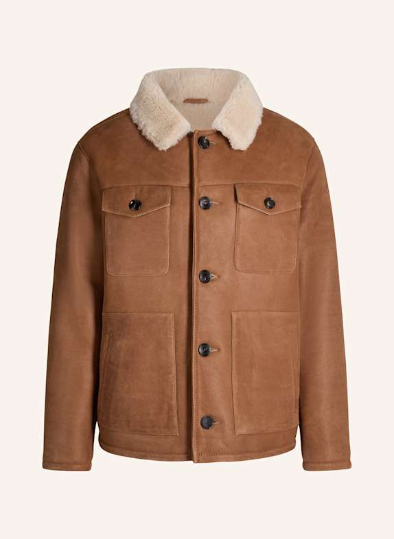 windsor. Lederjacke CAMEL