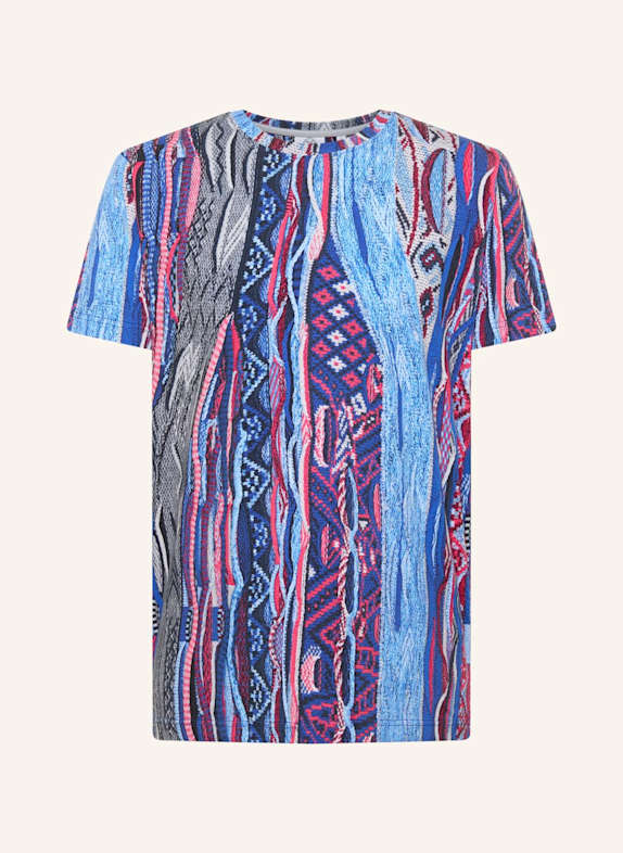 CARLO COLUCCI Alloverprint T-Shirt DI POLI BLAU/ PINK