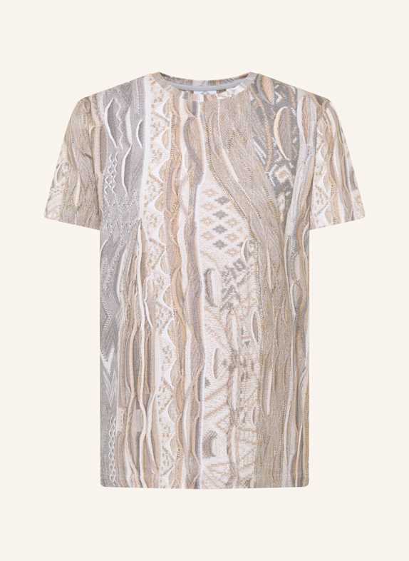 CARLO COLUCCI Alloverprint T-Shirt DI POLI GRAU/ WEISS