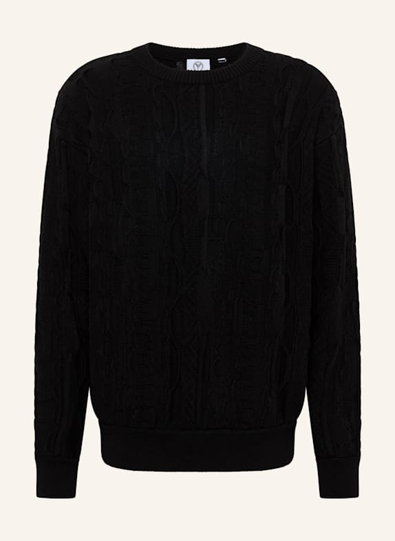 CARLO COLUCCI Strickpullover mit Stickerei DIMA SCHWARZ