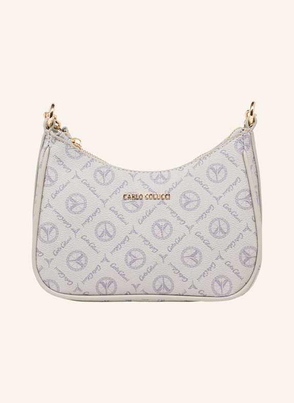 CARLO COLUCCI Schultertasche mit Logodruck DEL VECCHIO HELLGRAU