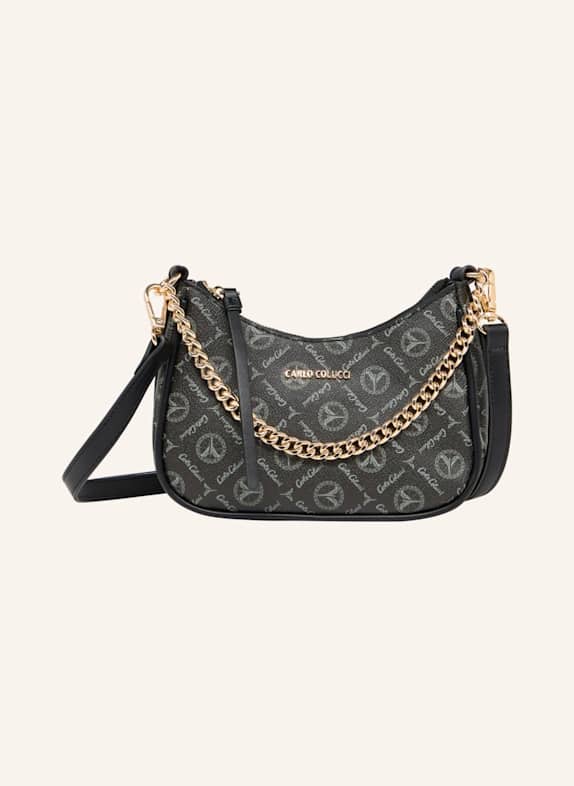 CARLO COLUCCI Schultertasche mit Logodruck DEL VECCHIO SCHWARZ