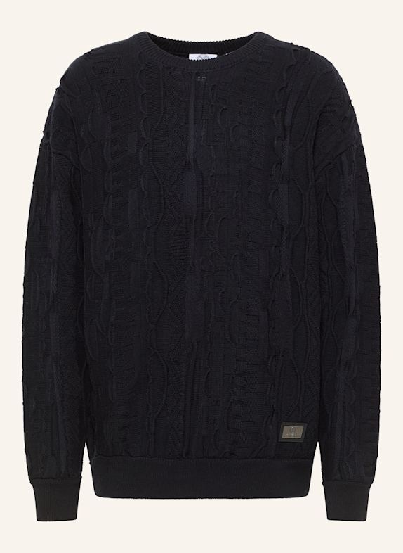 CARLO COLUCCI Strickpullover mit Stickerei DIMA BLAU