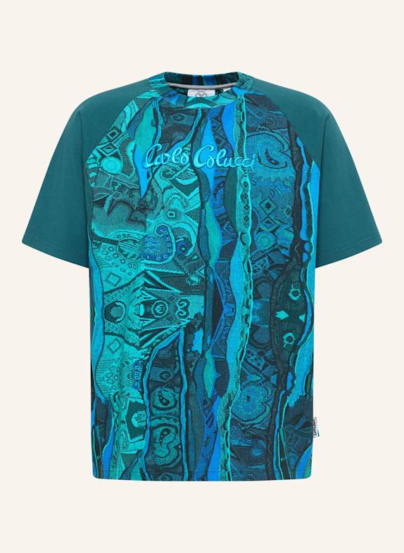 CARLO COLUCCI T-Shirt - Retro Vibes ESCHFALLER TÜRKIS