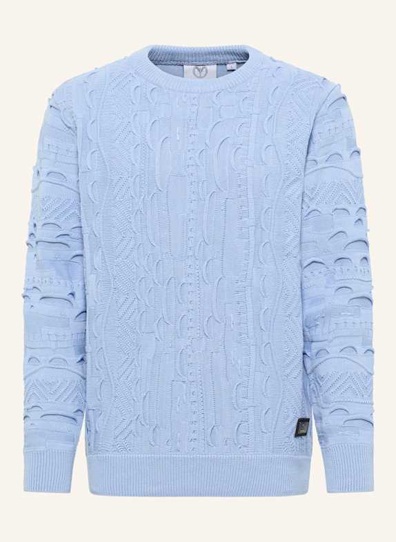 CARLO COLUCCI Unifarbener Strickpullover ESPOSINI HELLBLAU