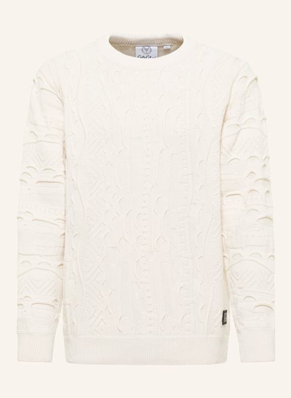 CARLO COLUCCI Unifarbener Strickpullover ESPOSINI WEISS