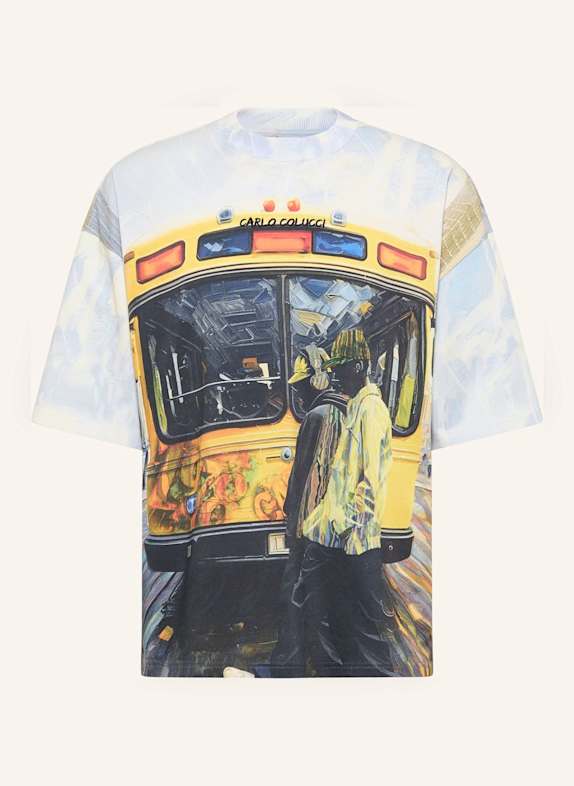 CARLO COLUCCI Oversize T-Shirt - Impression of Carlo ERCOLIN BLAU/ GRÜN/ ROT/ GELB