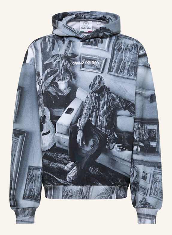 CARLO COLUCCI Oversize Hoodie - Impression of Carlo ERMINI WEISS/ SCHWARZ