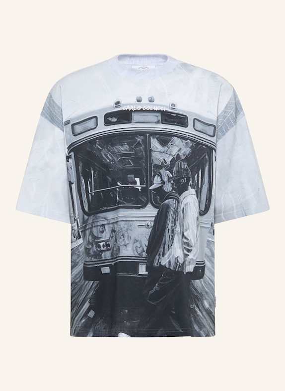 CARLO COLUCCI Oversize T-Shirt - Impression of Carlo ERCOLIN WEISS/ SCHWARZ