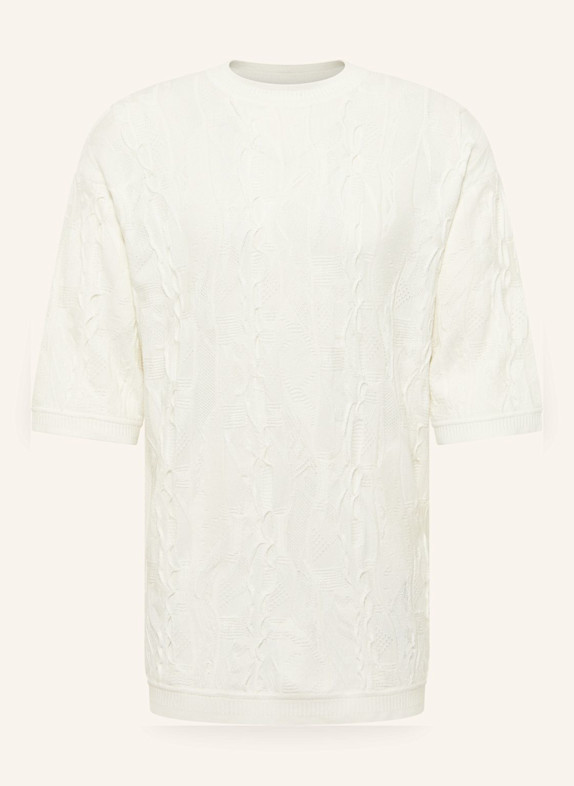 CARLO COLUCCI 3D Strick T-Shirt FAVETTA WEISS